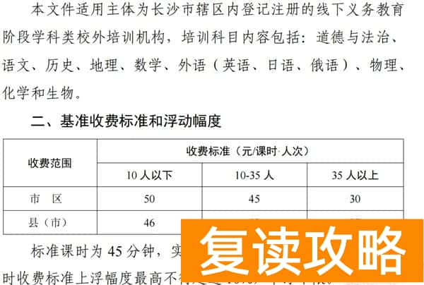 长沙补课收费（家长还在为高额补课费烦恼？长沙已下发补课标准）